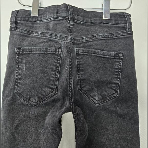 Free People Women's Distressed Black Stretch Jeans Zipper Fly Size 24R - Picture 7 of 9